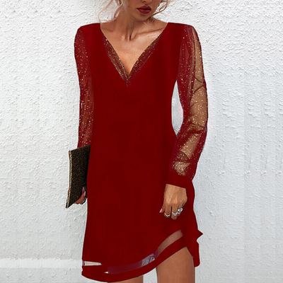 Ava™ Elegant V-Neck Dress