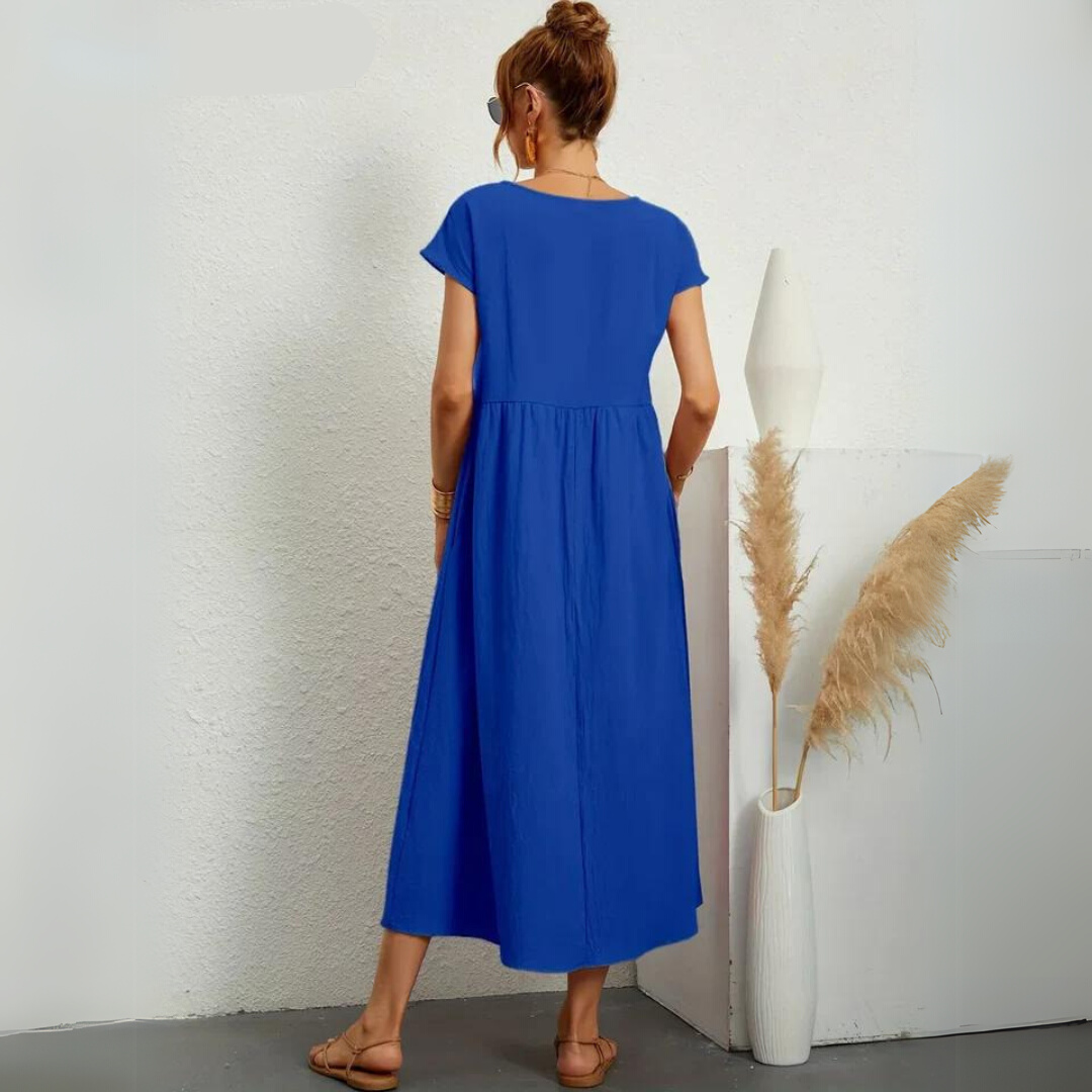 Isla – 100% Cotton Casual Midi Dress