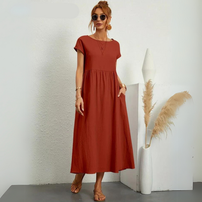 Isla – 100% Cotton Casual Midi Dress