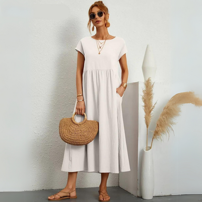 Isla – 100% Cotton Casual Midi Dress