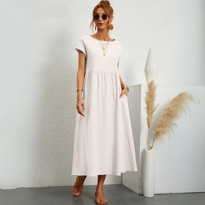 Isla – 100% Cotton Casual Midi Dress