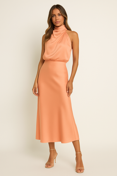 Solène High Waist Midi Dress