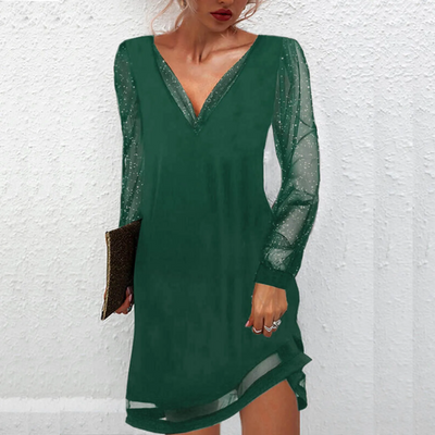 Ava™ Elegant V-Neck Dress