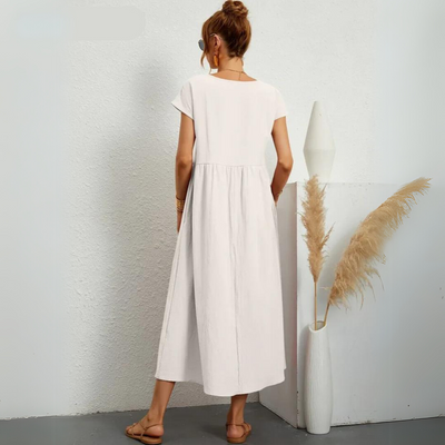 Isla – 100% Cotton Casual Midi Dress