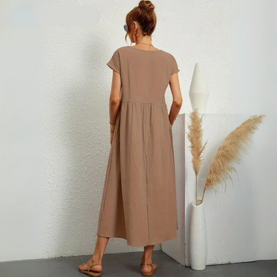 Isla – 100% Cotton Casual Midi Dress