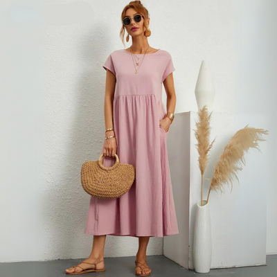 Isla – 100% Cotton Casual Midi Dress