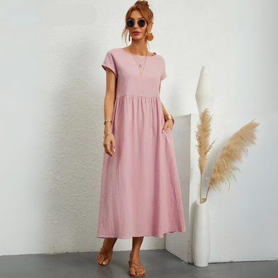 Isla – 100% Cotton Casual Midi Dress