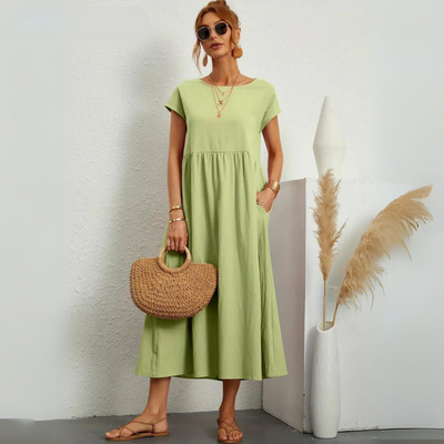 Isla – 100% Cotton Casual Midi Dress