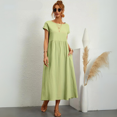 Isla – 100% Cotton Casual Midi Dress