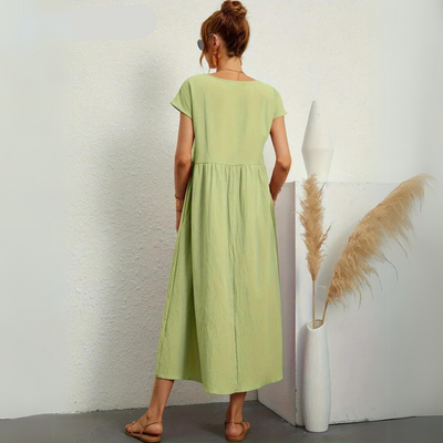 Isla – 100% Cotton Casual Midi Dress
