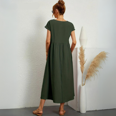Isla – 100% Cotton Casual Midi Dress