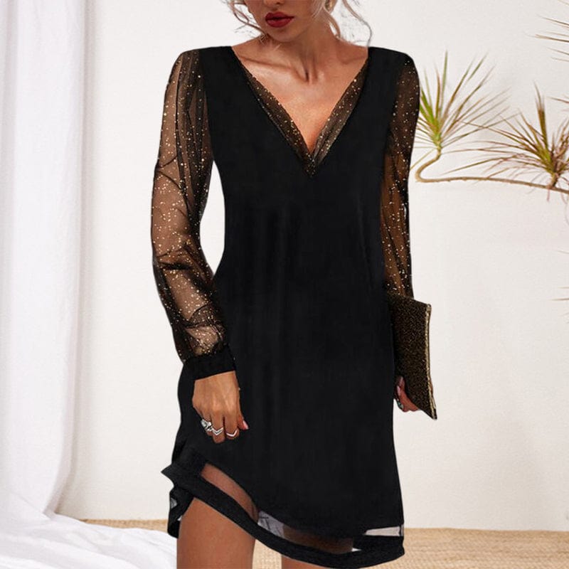 Ava™ Elegant V-Neck Dress