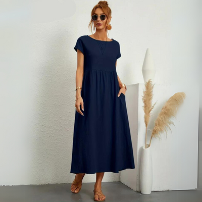 Isla – 100% Cotton Casual Midi Dress