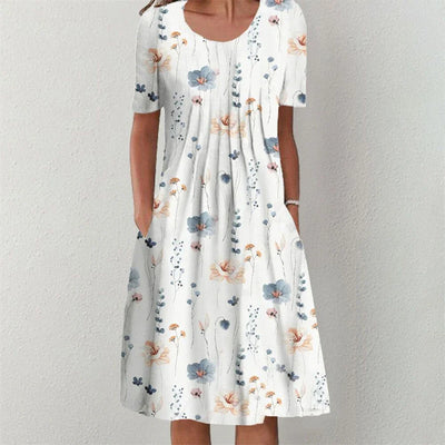 Elora – Floral Print A-Line Dress