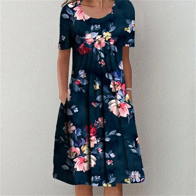 Elora – Floral Print A-Line Dress