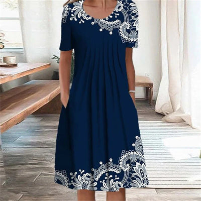 Elora – Floral Print A-Line Dress