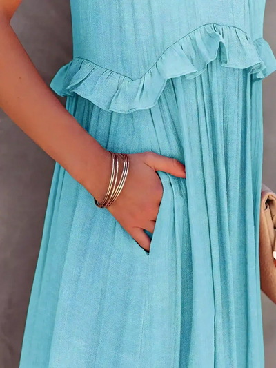 Elegant Ruffled Long Dress